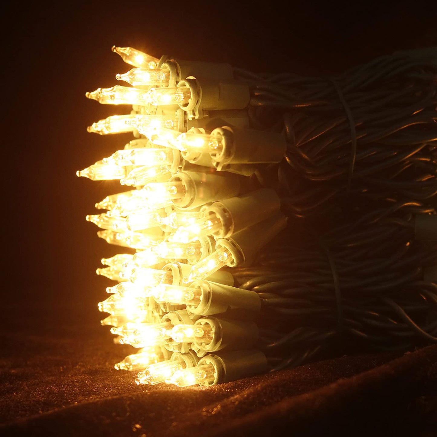 MULTI-SPARKING Clear Christmas String Lights - 35 Count Warm White Mini Lights, 8.5 Feet Green Wire, Indoor/Outdoor Use