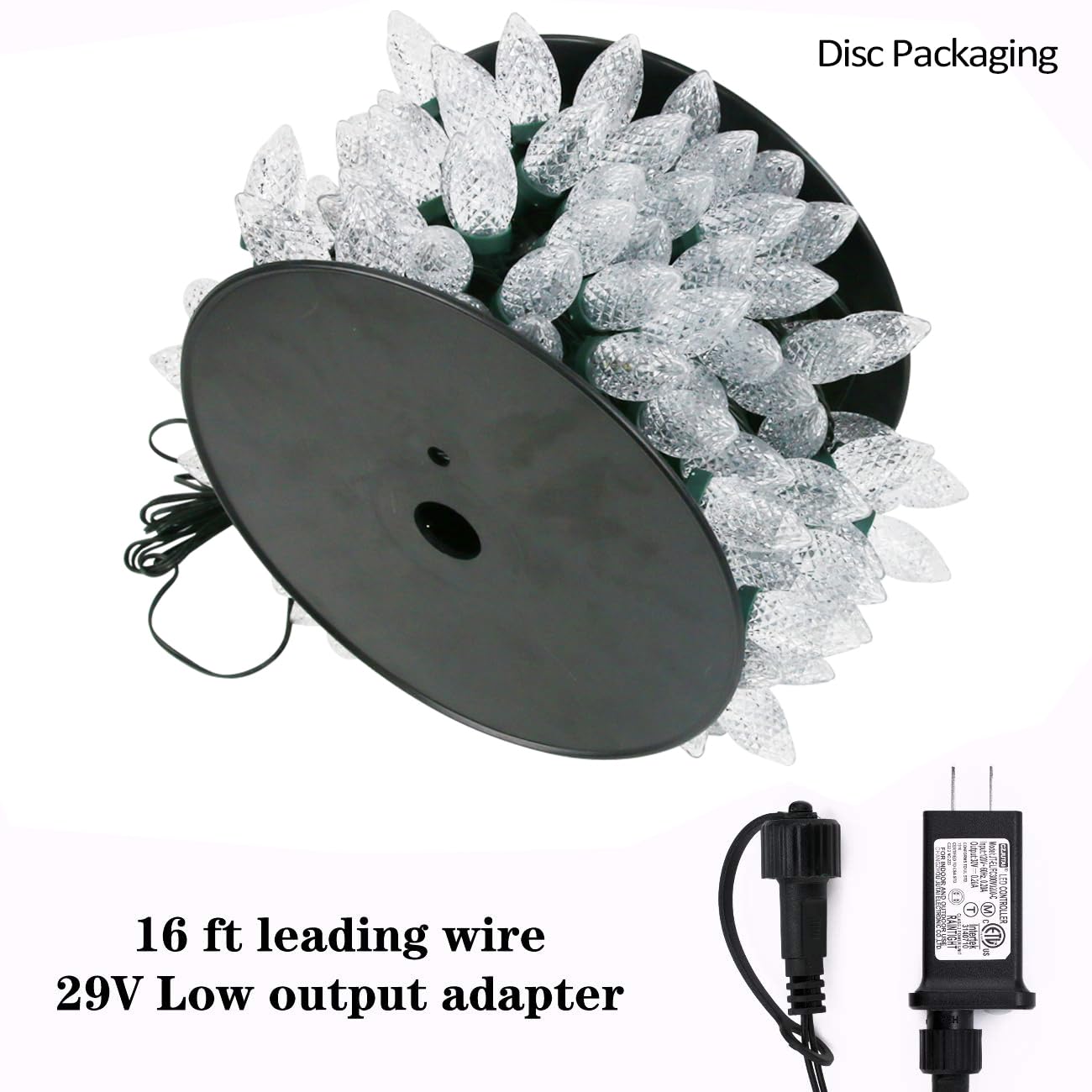 AWQ C9 Christmas String Lights 200LED 49FT Waterproof Warm White SC-S-200-A-A-D18