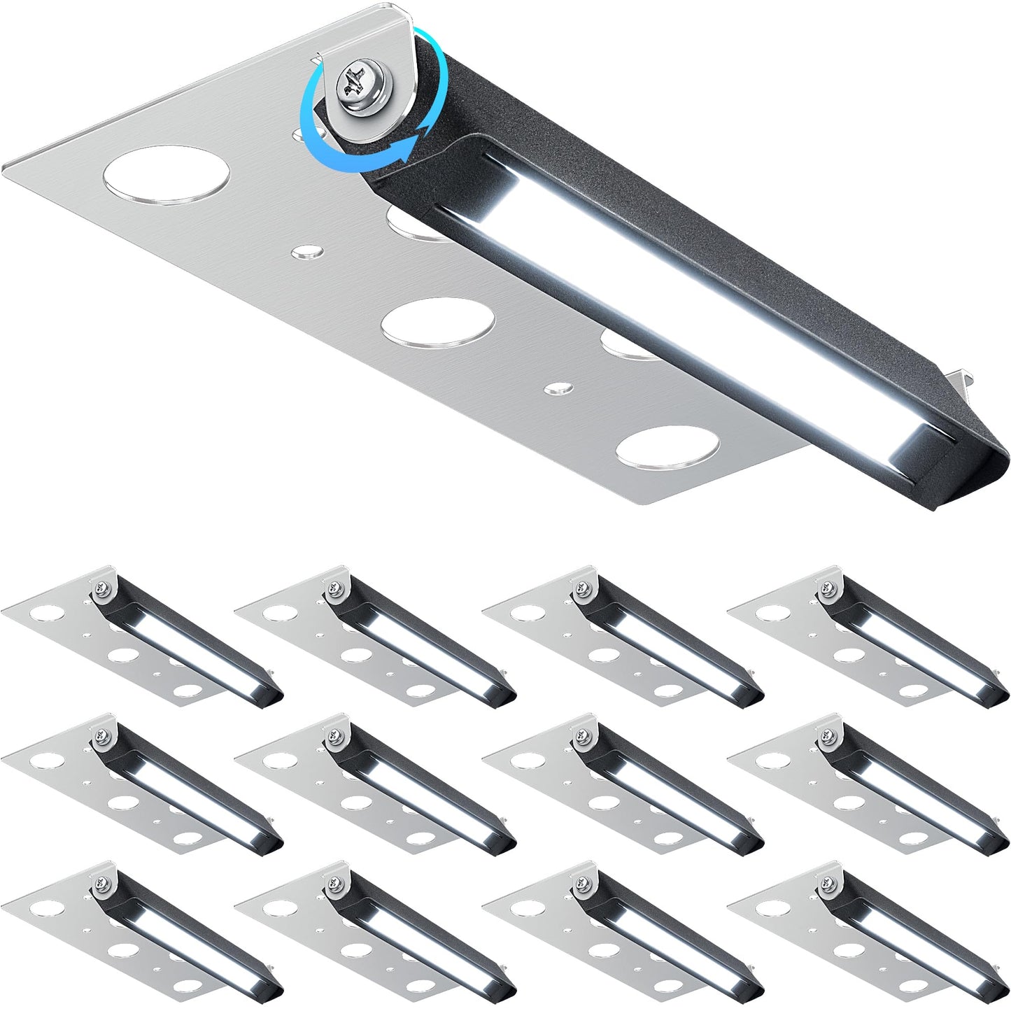 SUNVIE Hardscape Lighting 5W LED 5000K Waterproof Low Voltage Step Lights, Matte Black, Model CLDF0512C, 12 Pack