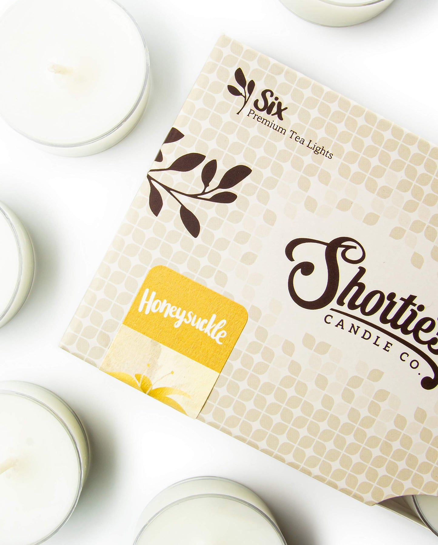 Shorties Candle Company Pure Honeysuckle Tealight Candles - 12 Highly Scented White Tea Lights - Model 45065 - Flower Collection